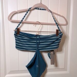 Gottex Blue Striped TOP Piece Swimsuit